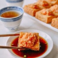 Crispy Skin Stuffed Tofu, A Chinatown Favorite, by thewoksoflife.com