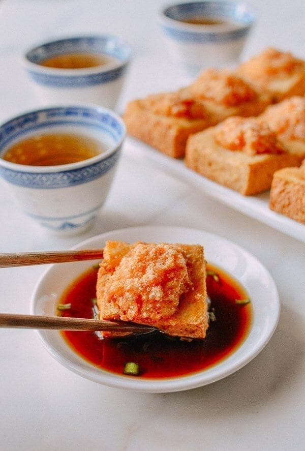 Crispy Skin Stuffed Tofu, A Chinatown Favorite, by thewoksoflife.com