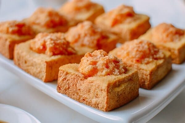 Stuffed tofu with shrimp