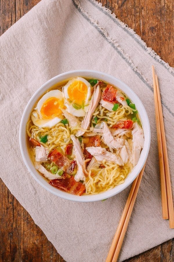 Leftover Thanksgiving Turkey Ramen, by thewoksoflife.com