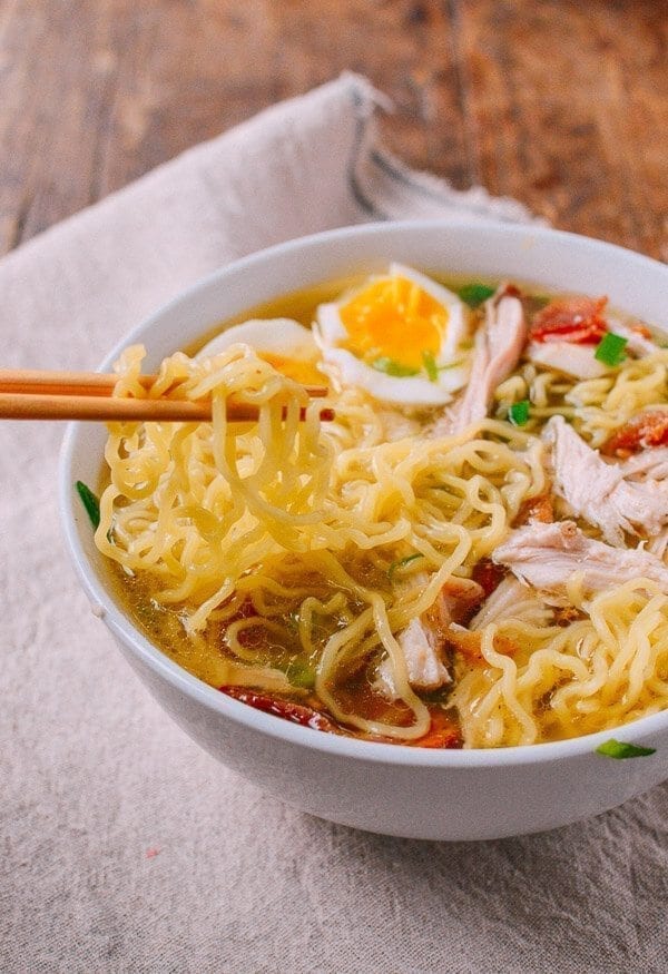 Leftover Thanksgiving Turkey Ramen, by thewoksoflife.com