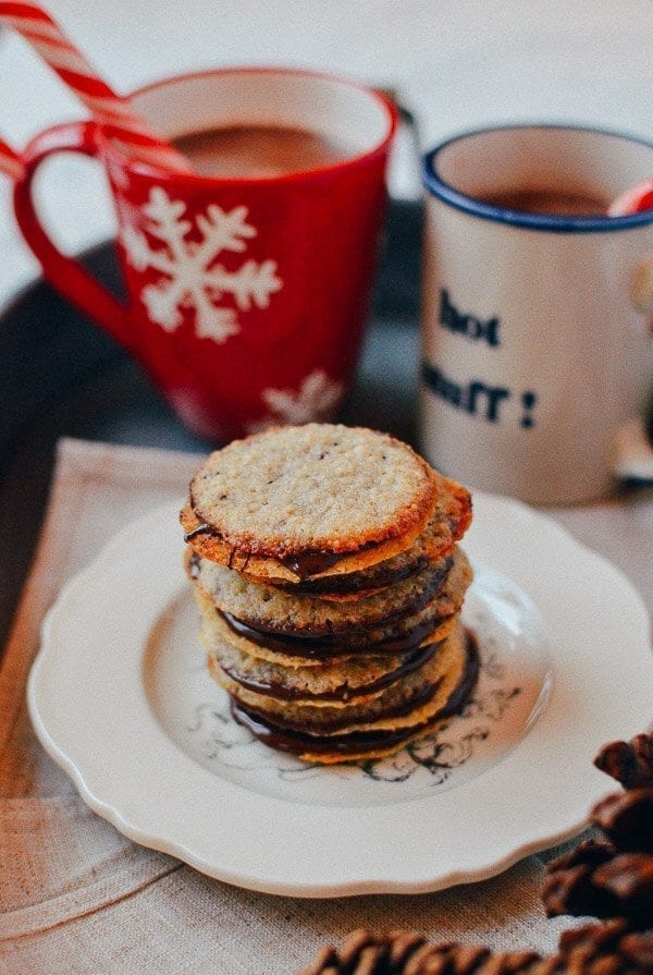 Chocolate Oatmeal Sandwich Cookies (Brussels Cookie Recipe), by thewoksoflife.com