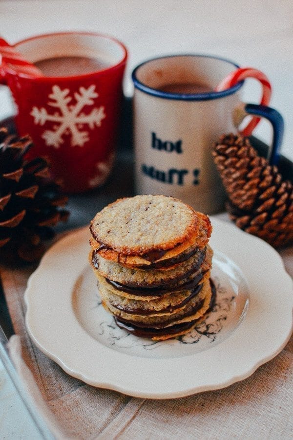 Chocolate Oatmeal Sandwich Cookies (Brussels Cookies Recipe), by thewoksoflife.com