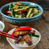 Cured Pork Belly Stir-fry with Leeks, by thewoksoflife.com