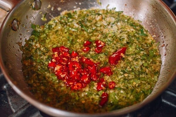 Ginger Scallion Oil with Chilies, by thewoksoflife.com