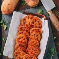 Crispy Stuffed Lotus Root with Pork (2017 Chinese New Year Recipes), by thewoksoflife.com