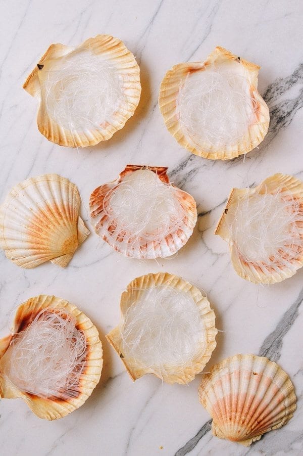 Steamed Scallops with Noodles, by thewoksoflife.com