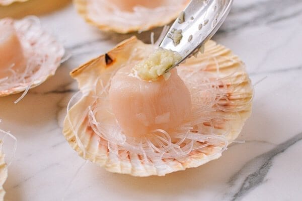 Steamed Scallops with Noodles, by thewoksoflife.com