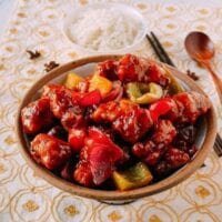 Sweet and sour pork with pineapple and peppers
