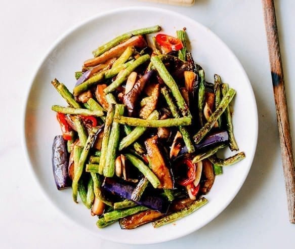 eggplant string bean stir fry