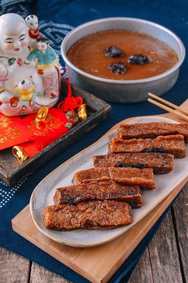 Chinese New Year Sweet Rice Cake (Nian Gao), by thewoksoflife.com