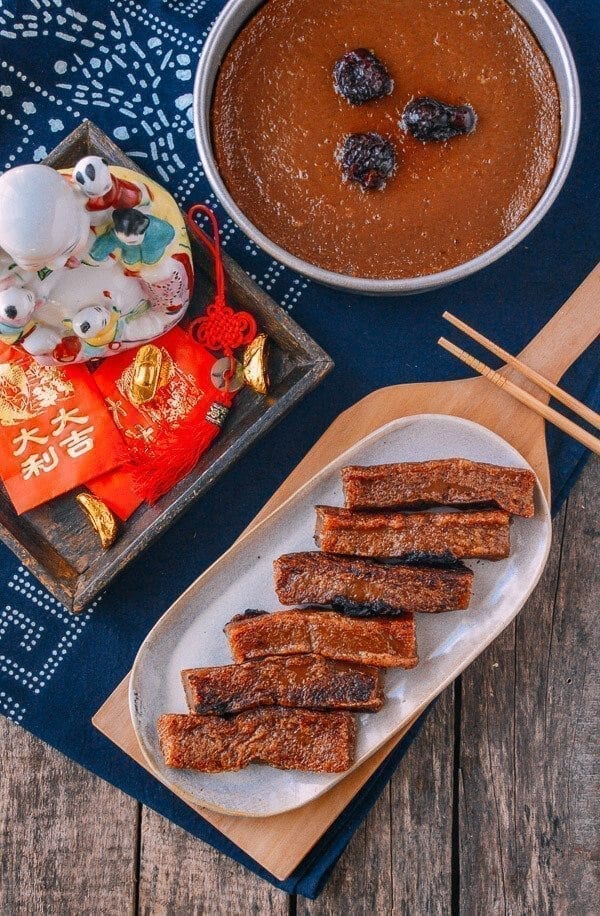 Chinese New Year Sweet Rice Cake (Nian Gao), by thewoksoflife.com