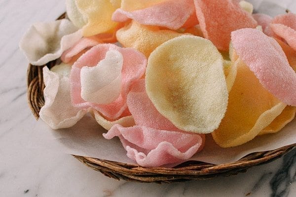 Fried Prawn Crackers for Chinese New Year, by thewoksoflife.com