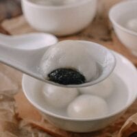 Tang Yuan (Sweet Rice Balls with Black Sesame Filling), by thewoksoflife.com