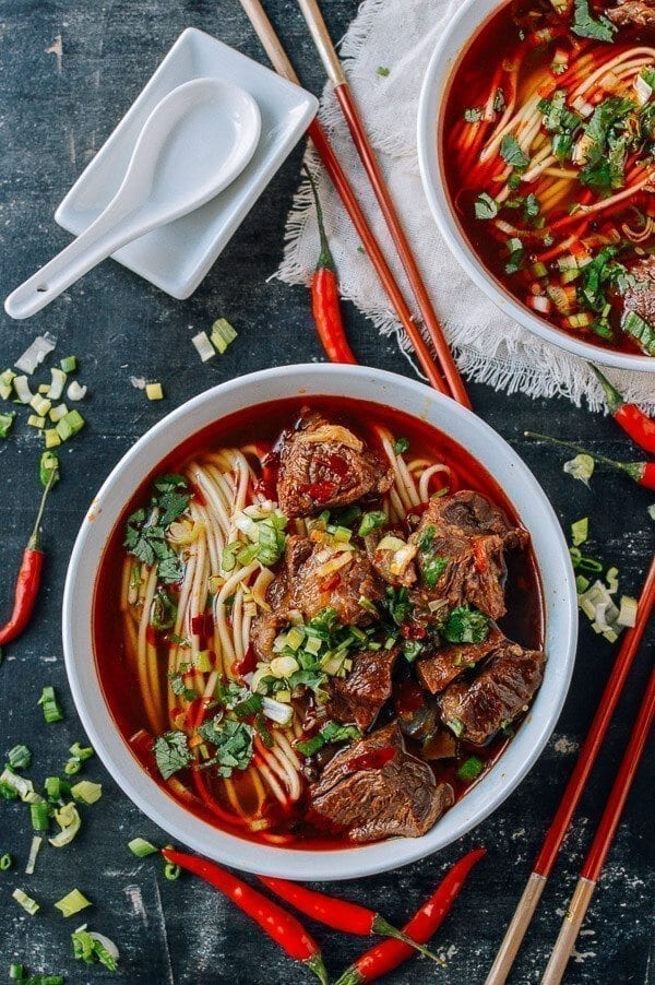 Spicy Beef Noodle Soup, by thewoksoflife.com