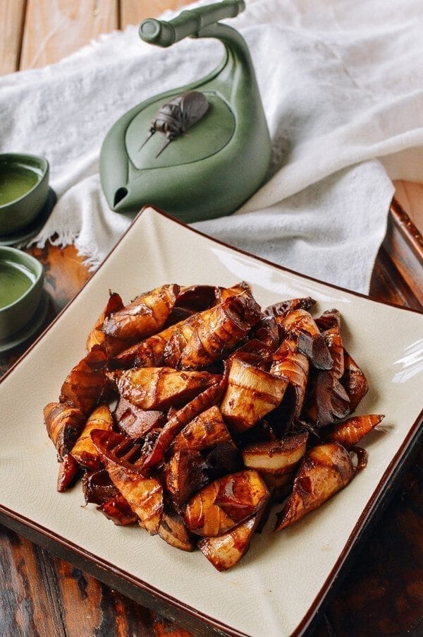 Braised Spring Bamboo Shoots (油焖笋), by thewoksoflife.com