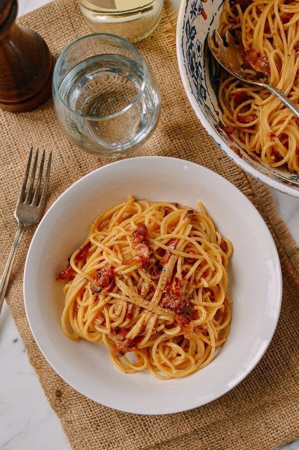 The Perfect Spaghetti Carbonara, by thewoksoflife.com