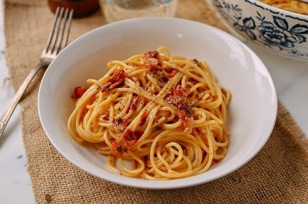 The Perfect Spaghetti Carbonara, by thewoksoflife.com