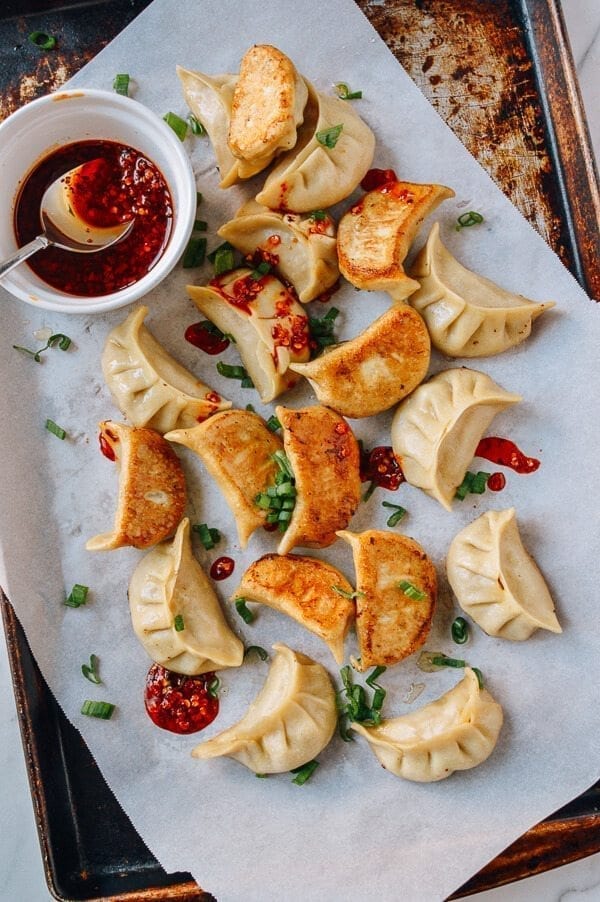 Chinese New Year Menu - the Compromise - Chicken Dumplings with Shiitake Mushrooms, by thewoksoflife.com