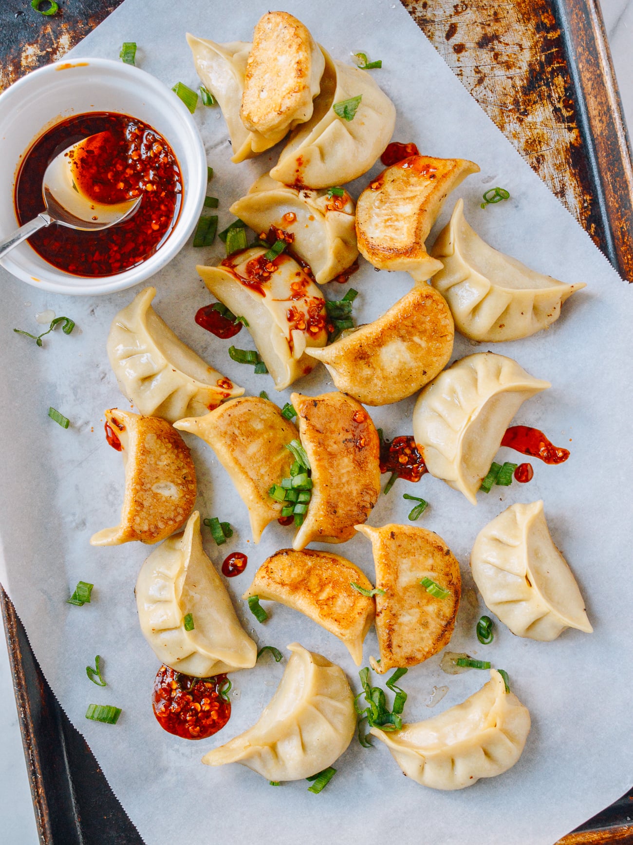 Chinese chicken and mushroom dumplings