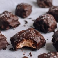 Chocolate Rice Krispie Nuggets with Sea Salt, by thewoksoflife.com