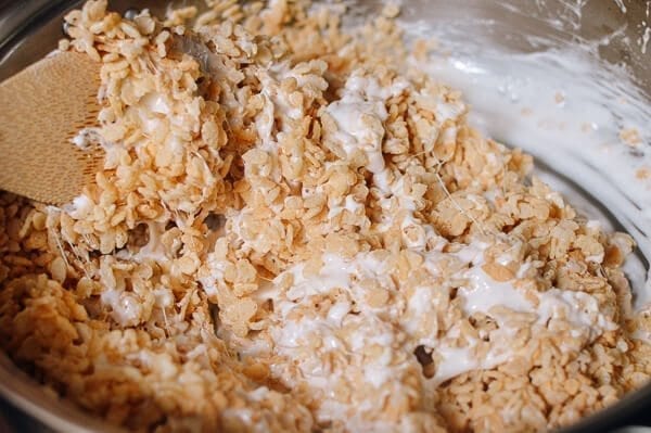 Chocolate Rice Krispie Nuggets with Sea Salt, by thewoksoflife.com