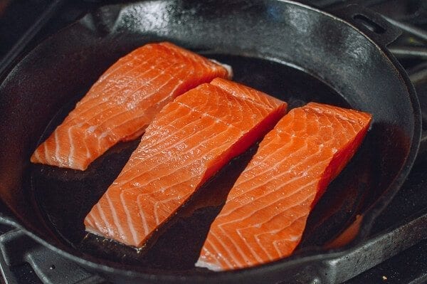 Salmon Teriyaki Bowls, by thewoksoflife.com