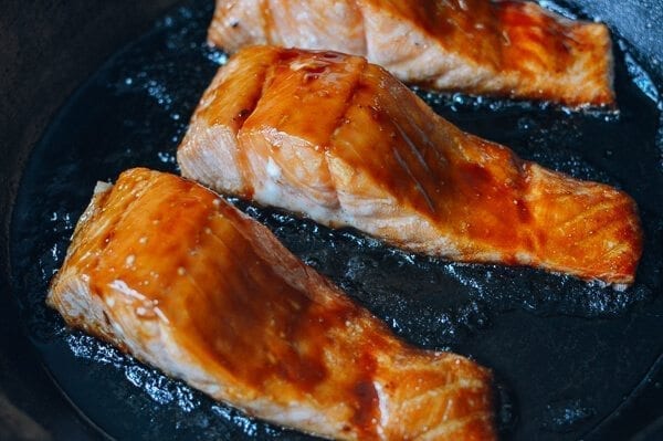 Salmon Teriyaki Bowls, by thewoksoflife.com