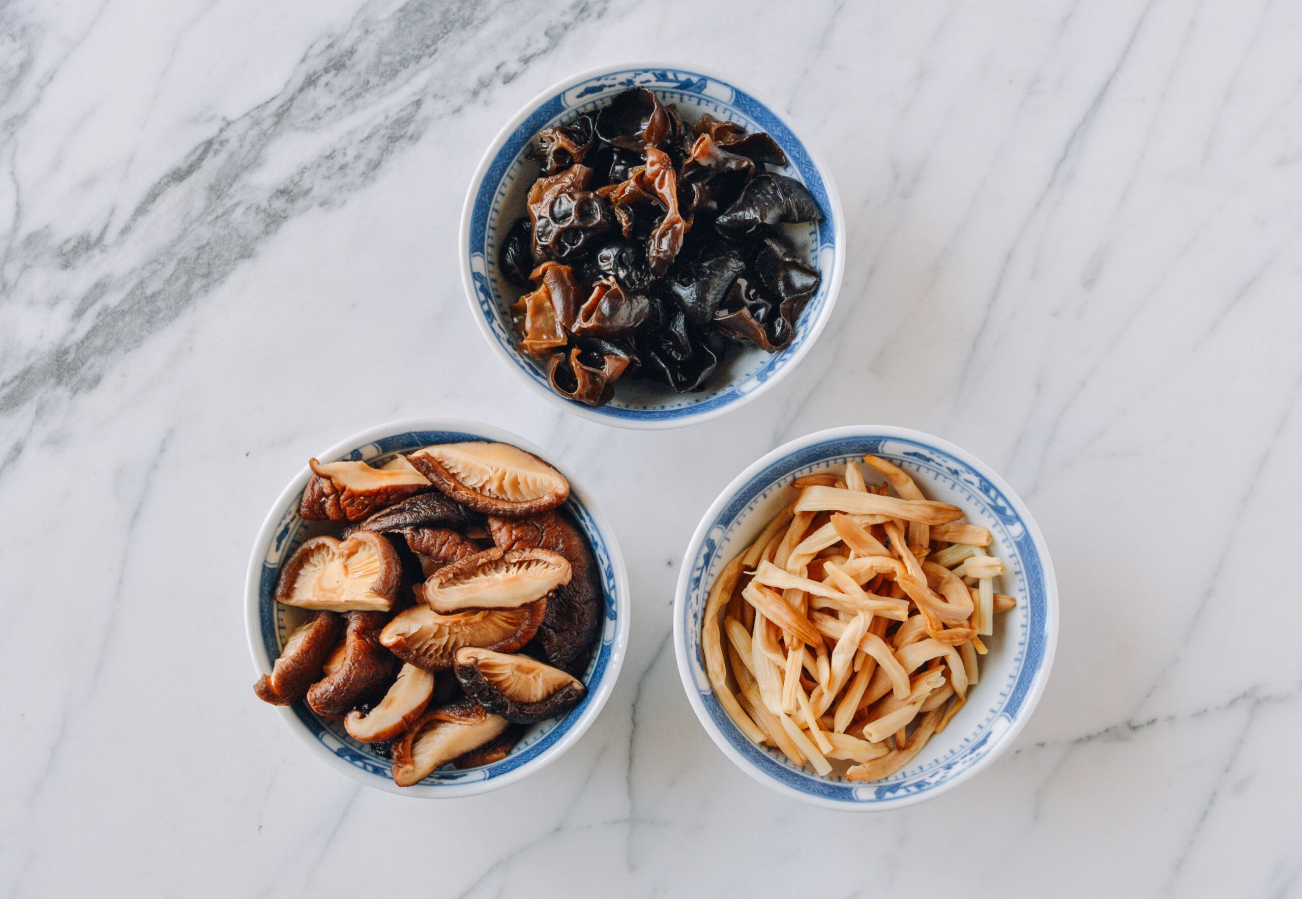 reconstituted mushroom, wood ear, and lily flower