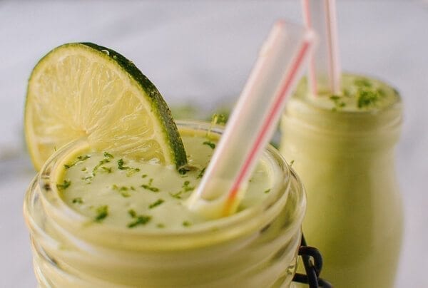 Avocado Smoothies with Boba, by thewoksoflife.com