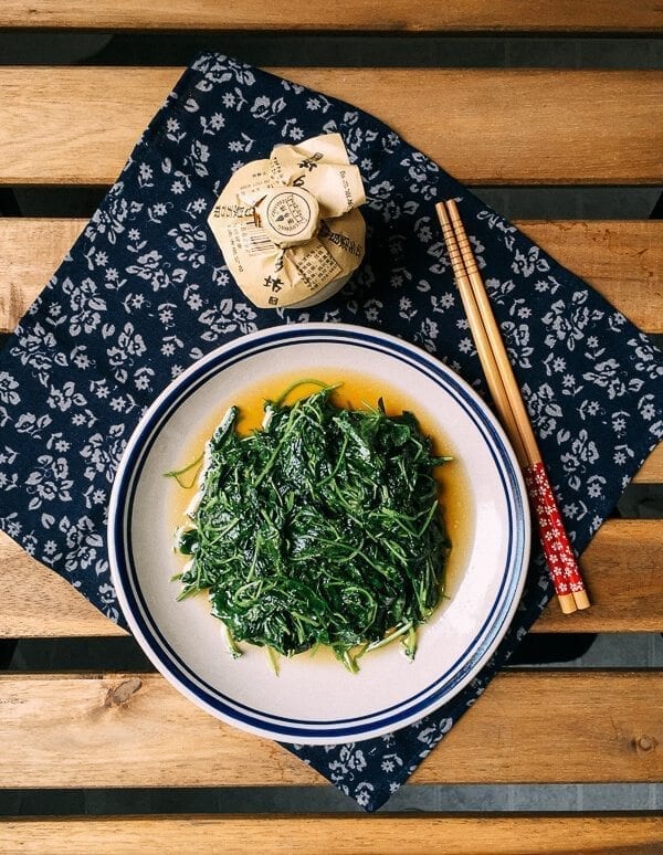 Sautéed Edible Clover (Chao Tou - 炒头), by thewoksoflife.com