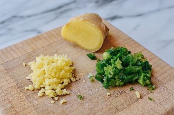 Chinese Boiled Shrimp with Ginger Scallion Dipping Sauce, by thewoksoflife.com