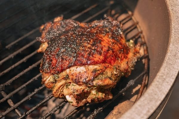 Farro Salad with Grilled Turkey, Lemon, Herbs & Feta, by thewoksoflife.com