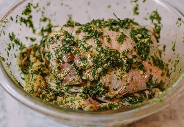 Farro Salad with Grilled Turkey, Lemon, Herbs & Feta, by thewoksoflife.com