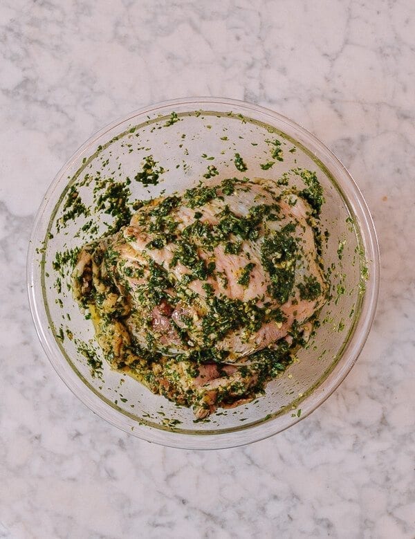 Farro Salad with Grilled Turkey, Lemon, Herbs & Feta, by thewoksoflife.com