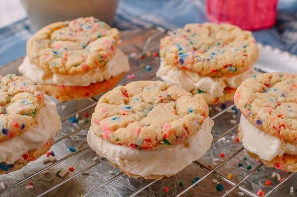 Funfetti Ice Cream Sandwiches, by thewoksoflife.com