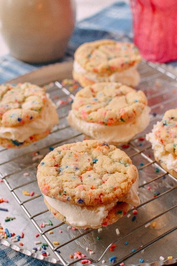 Funfetti Ice Cream Sandwiches, by thewoksoflife.com