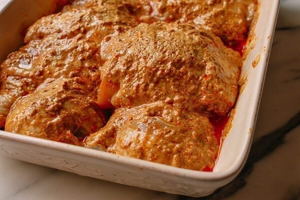 Grilled Tandoori Chicken with Indian-Style Rice, by thewoksoflife.com