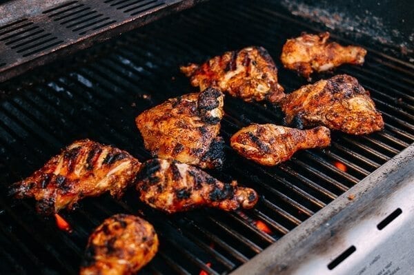 Grilled Tandoori Chicken with Indian-Style Rice, by thewoksoflife.com