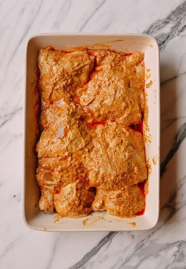 Grilled Tandoori Chicken with Indian-Style Rice, by thewoksoflife.com