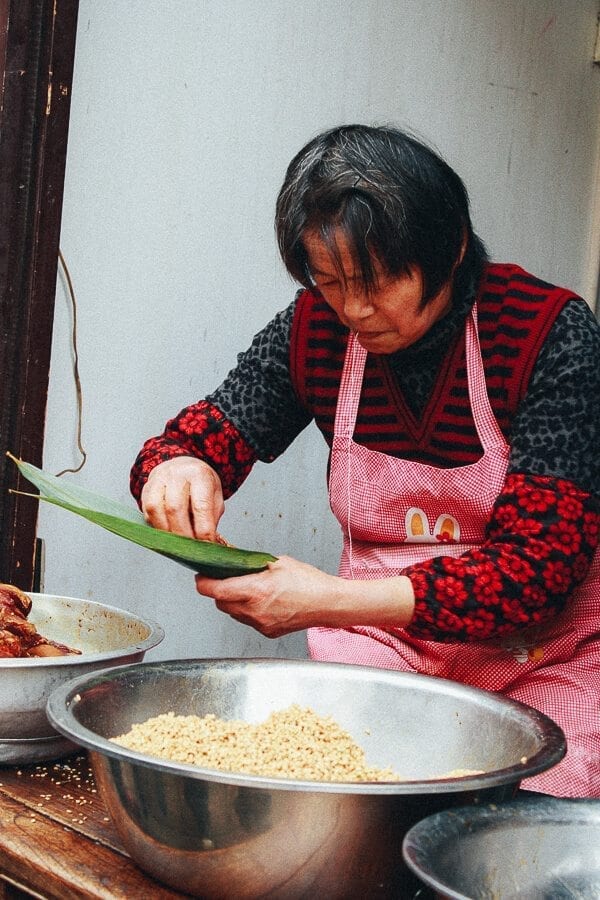 China's Dragon Boat Festival lady making Joong  by thewoksoflife.com