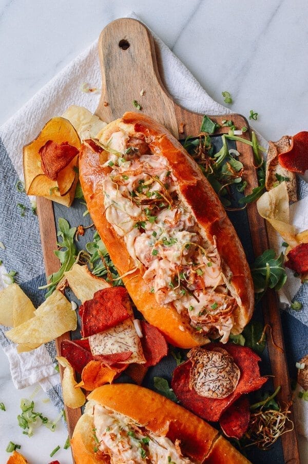 Lobster Rolls with Crispy Ginger & Scallions, by thewoksoflife.com