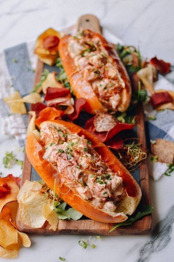 Lobster Rolls with Crispy Ginger & Scallions, by thewoksoflife.com