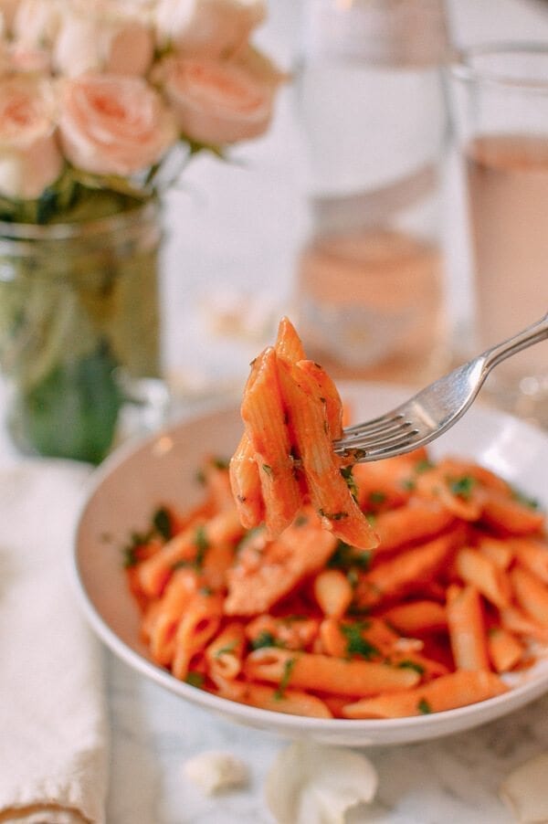 Penne alla Rosé, by thewoksoflife.com