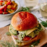 Green Goddess Salmon Burgers, by thewoksoflife.com