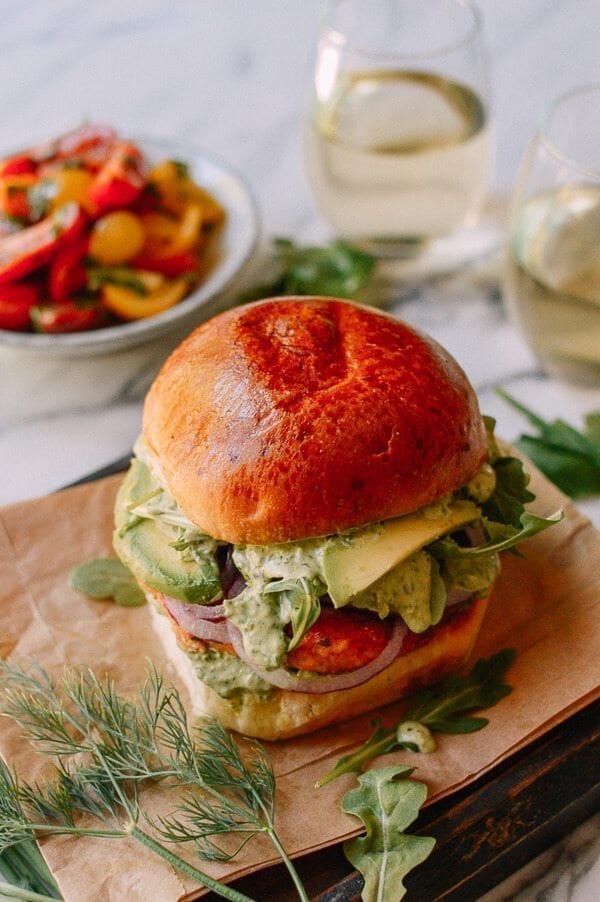 Green Goddess Salmon Burgers