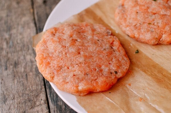 Green Goddess Salmon Burgers, by thewoksoflife.com