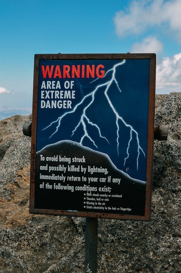Moro Rock Warning