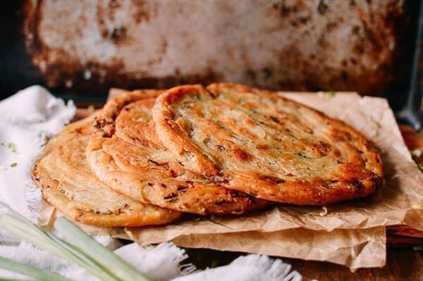 Shanghai Scallion Pancakes, on paper, by thewoksoflife.com