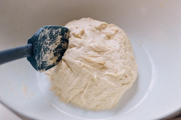 sticky dough for Shanghai Scallion Pancakes, by thewoksoflife.com